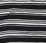 Unedited By Teeze Me Striped Short Sleeve Knit A-Line Dress Black / White XXS