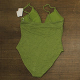 Andie Womens Textured The Lanikai One Piece Swimsuit AO574 Gecko Green XL