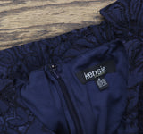 Kensie Womens Half Sleeve Lace Sheath Dress KDLN0805 Navy Blue 8