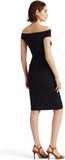 Lauren Ralph Lauren Crepe Off-The-Shoulder Dress Lighthouse Navy 6 253863510002