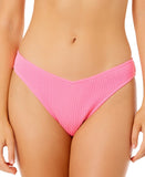 Salt + Cove Juniors Wavy V-Front Hipster Bottoms Swim Bright Rose Pink S
