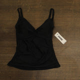 DKNY Womens Twist-Front Tankini Swim Top DIMKS241 Black S