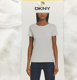 DKNY Women's Short Sleeve Crew Neck Organic Cotton Tee 1679439 White 2XL