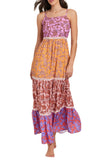 Red Carter At First Glance Tie-Back Maxi Swim Cover Up Dress Purple Multi XS