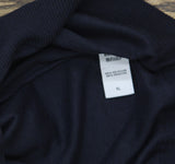 Spring + Mercer Collar Short Sleeve Sweater Polo Shirt Navy Blue / White XL