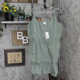 Upwest Womens Plisse Tie Shoulder Dress Canopy Green XL