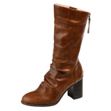 Journee Collection Women's Ruched Slouch Sequoia Boots SEQUOIA Brown 10M