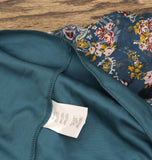 City Studios Juniors Tiered Chiffon Fit & Flare Dress Teal Blue / Rust XL