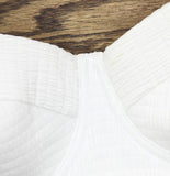 DKNY Textured Molded Balconette Bikini Swim Top DIMTS470 White L