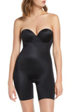 Spanx Womens Suit Your Fancy Strapless Cupped Mid-Thigh Bodysuit 10156R Black XS