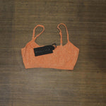 Kendall + Kylie Womens Cable Knit Bralette Top Terracotta Orange S