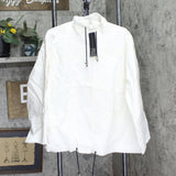MarlaWynne Womens Canvas Drama Snap Front Jacket with Pockets Soft White L