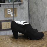 Journee Collection Womens Comfort Sanzi Heeled Booties SANZI-WD Black 10W