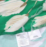 Anne Klein High-Rise Wide-Leg Pull-On Palazzo Pant Tropical Green Multi 2XL