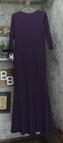 Betsy & Adam Womens High-Slit Ruffled Scuba Dress Gown A26724 Mulberry Purple 12