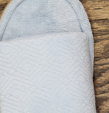 Isotoner Womens Slide Slippers Fuzzy Light Blue 8.5-9