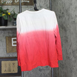 Denim & Co. French Terry Dip Dye Tunic Pullover Top A688734 Cardinal Red PL