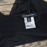 Inc International Concepts Womens Floral Lace-Trim Bralette Deep Black M