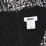 DKNY Womens Plus Size Contrast-Trim Printed Sleeveless Dress Black Multi 14W