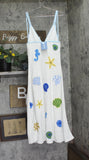 Capittana Sea-Inspired Embroidered Maxi Dress Neutral Tone Off White / Blue M/L