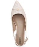 Giani Bernini Memory Foam Block Heel Slingback Pumps Bisque Croco Off White 8.5M