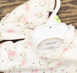 Little Me Baby Girls Coverall with Matching Hat Ivory Rose Off White 3 Months