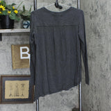 Southcott Womens Knit Long Sleeve Asymmetrical Blouse Shirt Top Charcoal Gray 1