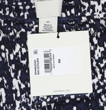 Calvin Klein Printed Mock-Neck Knit Top Abstract Inkwell Blue Multi XS