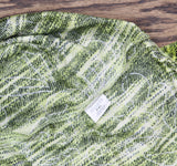 Notations Womens Knit Roll Tab Knit Shirt Top Green Black Multi PXL