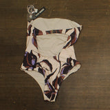 Steve Madden Womens Bandeau One Piece Swimsuit Chloette Orchid Pink Multi M