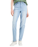 Style & Co Womens Petite Straight Leg High Rise Jeans Mesa Wash Blue 10P