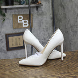 Nine West Womens Tatiana Stiletto Pointy Toe Dress Pumps White Leather 8M