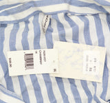 Raviya Womens Plus Size Striped Tunic Shirt Swim Cover-Up Blue / White 1X