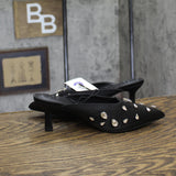 A New Day Womens Katia Heels Satin Teardrop Rhinestone 94663377 Black 6M