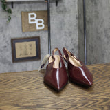 A New Day Womens Samantha Slingback Kitten Heels 94462861 Burgundy Red 6M