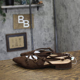 A New Day Womens Twiggy Multi Buckle Mini Heel Flats 94303761 Brown 9M