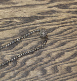 Chico's Beaded Opera Long Necklace with Pave Focal Bead Gray 32" + 5"