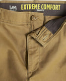 Lee Men's Extreme Motion Flat Front Regular Straight Pant Breen Brown 33x30