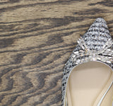 On 34th Womens Millee Embellished Bow Flats 10019810900 Silver Tweed Gray 5M