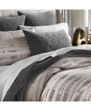 Hotel Collection Broken Stripe 3-Piece. Duvet Cover Set Granite Gray Full/Queen