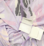 Kasper Keyhole Knit Floral Print Blouse Top Lavender Mist Purple Multi 2X