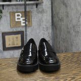 Nine West Womens Maibel 3 Slip On Platform Loafers WNMAIBEL3 Black Patent 8M