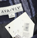 Ava & Viv Plaid Shawl Collar Button Down Heavy Winter Belted Coat Plaid Blue 2X