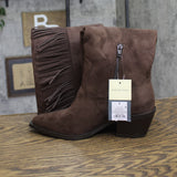 Universal Thread Womens Tall Fringe Western Boots Cone Heel Chocolate Brown 6M