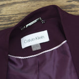 Calvin Klein Womens Roll Sleeve Open Front Blazer Jacket Aubergine Purple 2