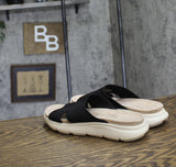 Easy Spirit Womens Amari Sporty Flat Slide Sandals Black 8M