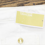 Michael by Michael Kors Womens Flounce Denim Skirt MS27F6T94L White 12