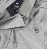 AX Paris Button Down Cinched Ankle Short Sleeve Collared Jumpsuit Sage Green 4