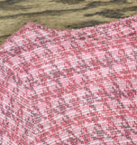 Halston Tweed Faux Wrap Embellished 3/4 Sleeve Shift Dress Fuchsia Pink 12