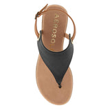 Aerosoles Womens Flat Slingback Thong Sandal Black Combo 10M